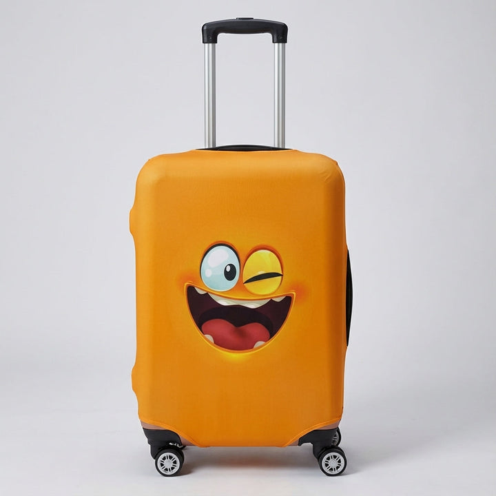 SmileGuard kofferbescherming: elastische bagagehoes met opvallende print voor reizigers.