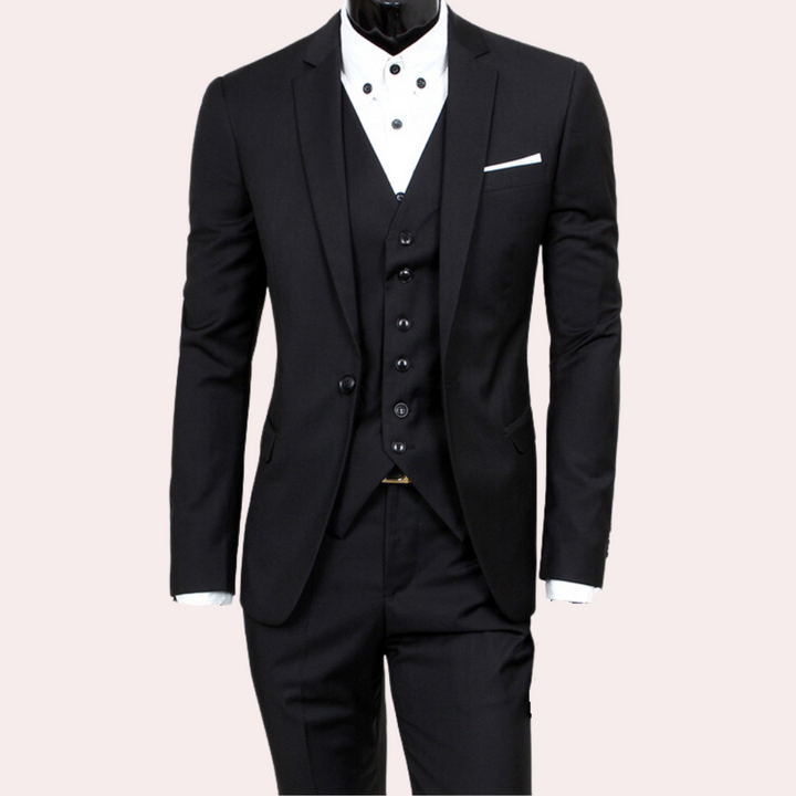 Elegant 3-delig heren zomerpak, slim fit, slanke pasvorm. Inclusief blazer, colbert en broek met klassieke en moderne look.