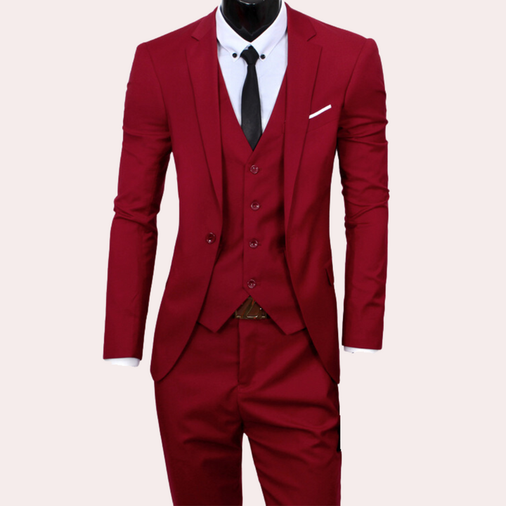 Elegant 3-delig heren zomerpak, slim fit, slanke pasvorm. Inclusief blazer, colbert en broek met klassieke en moderne look.