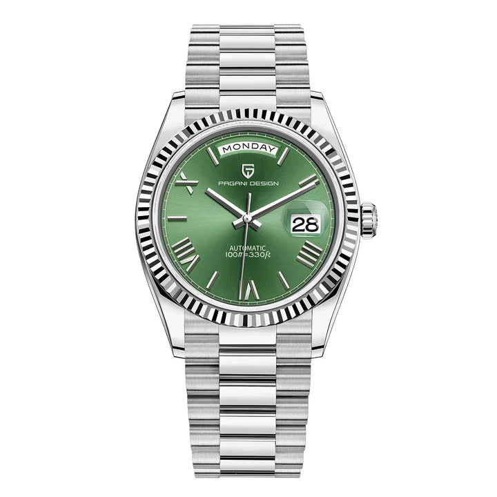Robuust Automatisch Herenhorloge Dominus: Waterdicht edelstalen horloge met verfijnde kroon en kast.