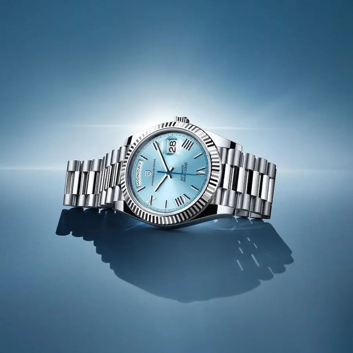 Glanzend Edelstalen Herenhorloge Dominus: Elegant en duurzaam, een tijdloos accessoire voor elke man.
