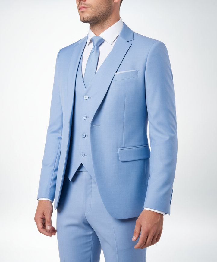 Luxueus Frederik driedelig kostuum voor heren, met colbert, gilet en pantalon, voor een tijdloze uitstraling.