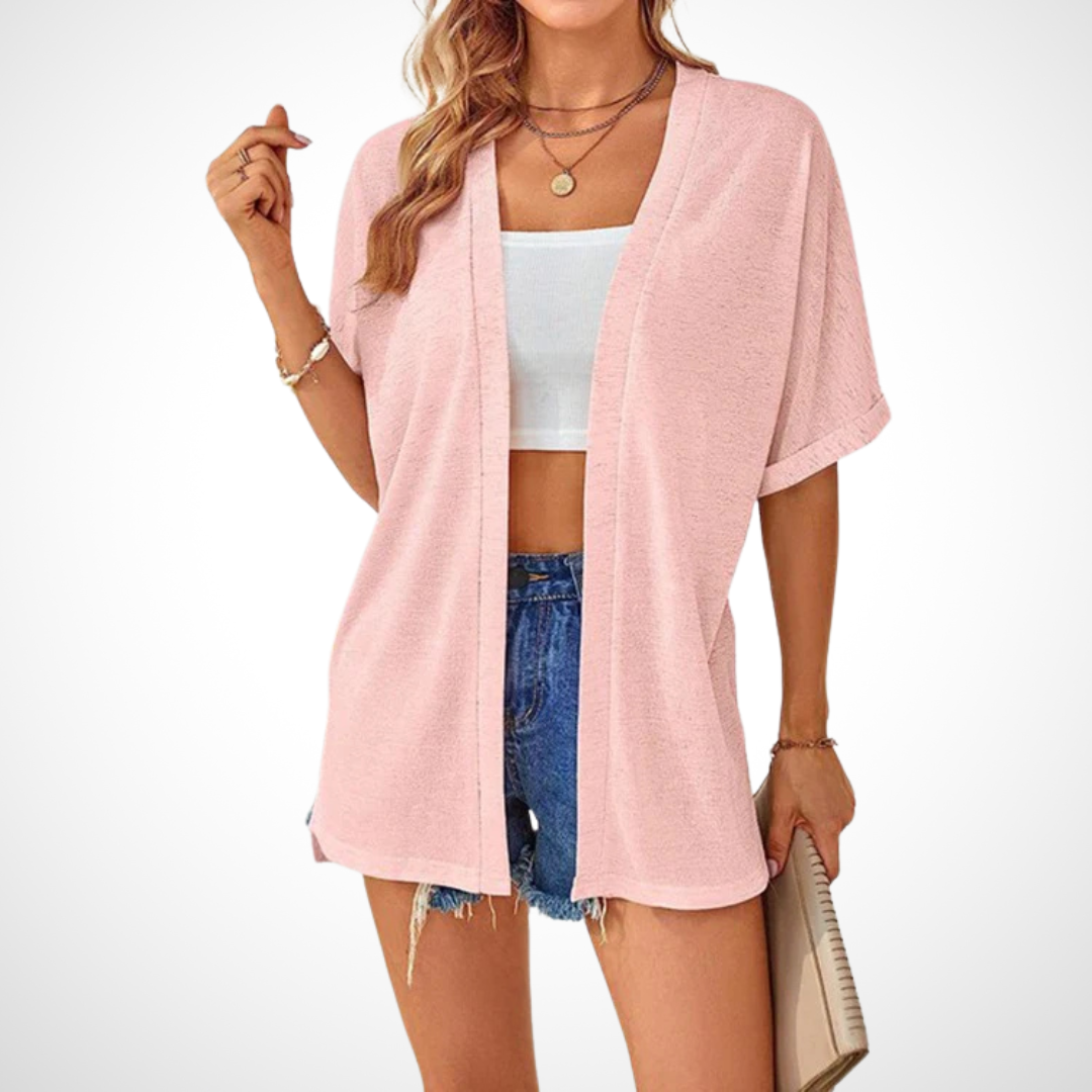 Trendy lichtgewicht dames cardigan met korte mouwen, ideaal voor elke gelegenheid.