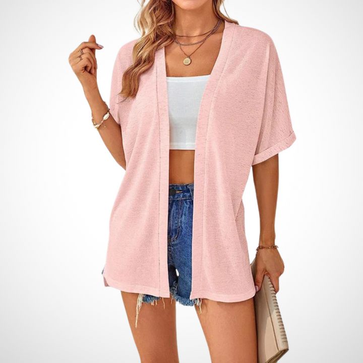 Trendy lichtgewicht dames cardigan met korte mouwen, ideaal voor elke gelegenheid.