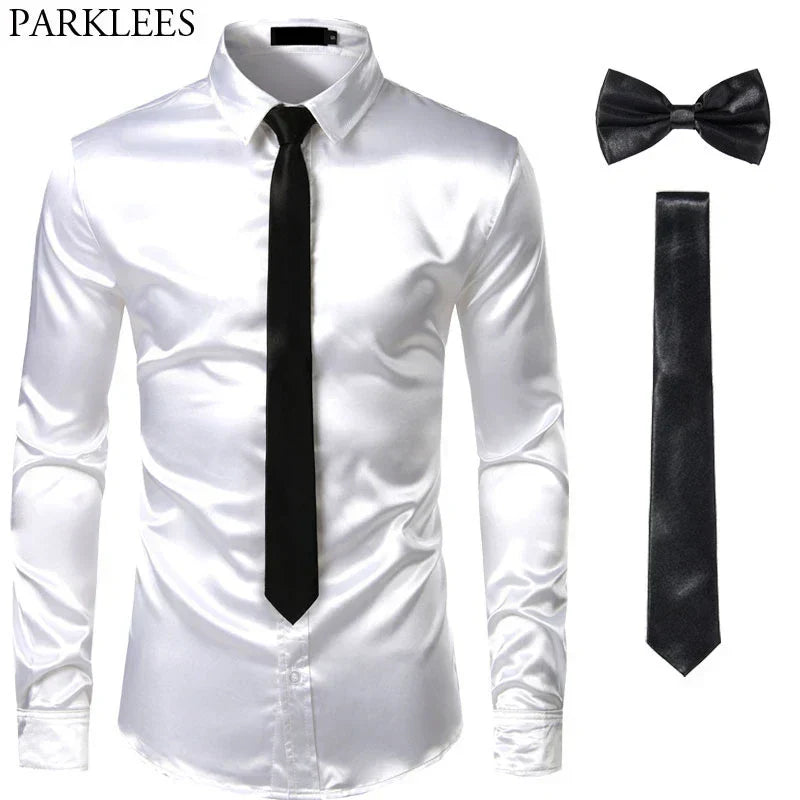 Achterkant van het elegante Lucas heren overhemd, toont de slim fit pasvorm en soepele stof.