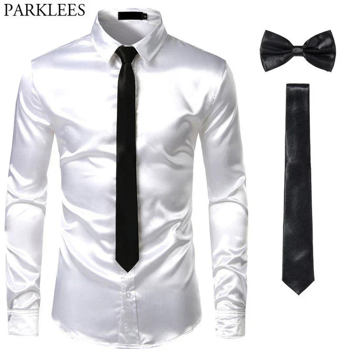 Achterkant van het elegante Lucas heren overhemd, toont de slim fit pasvorm en soepele stof.