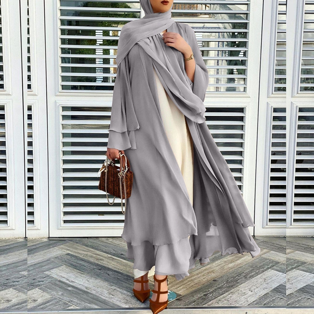 Rode Amina abaya set met hijab. Elegante en comfortabele islamitische mode voor dames.