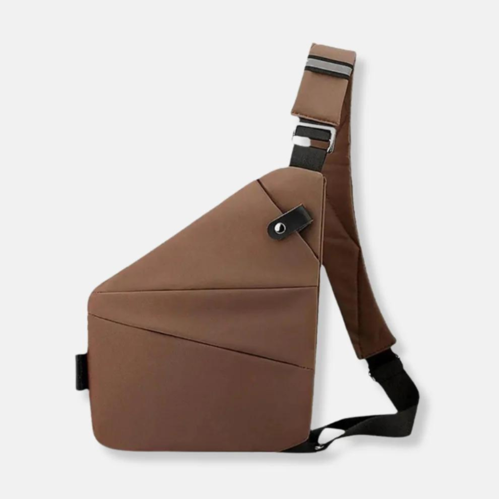Verschillende kleuropties van de modieuze anti-diefstal crossbodytas naast elkaar gepresenteerd.