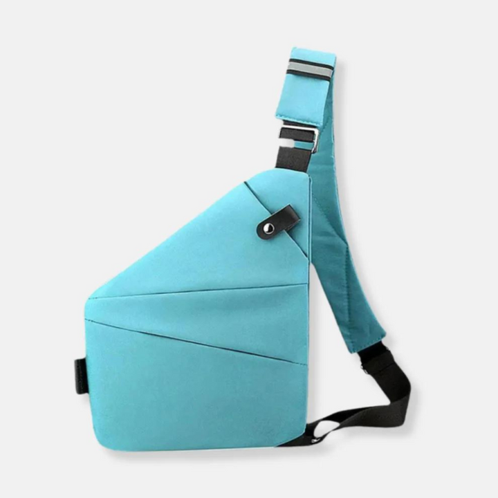 Overzichtsfoto van de complete set reisaccessoires inclusief de anti-diefstal tas voor dames.