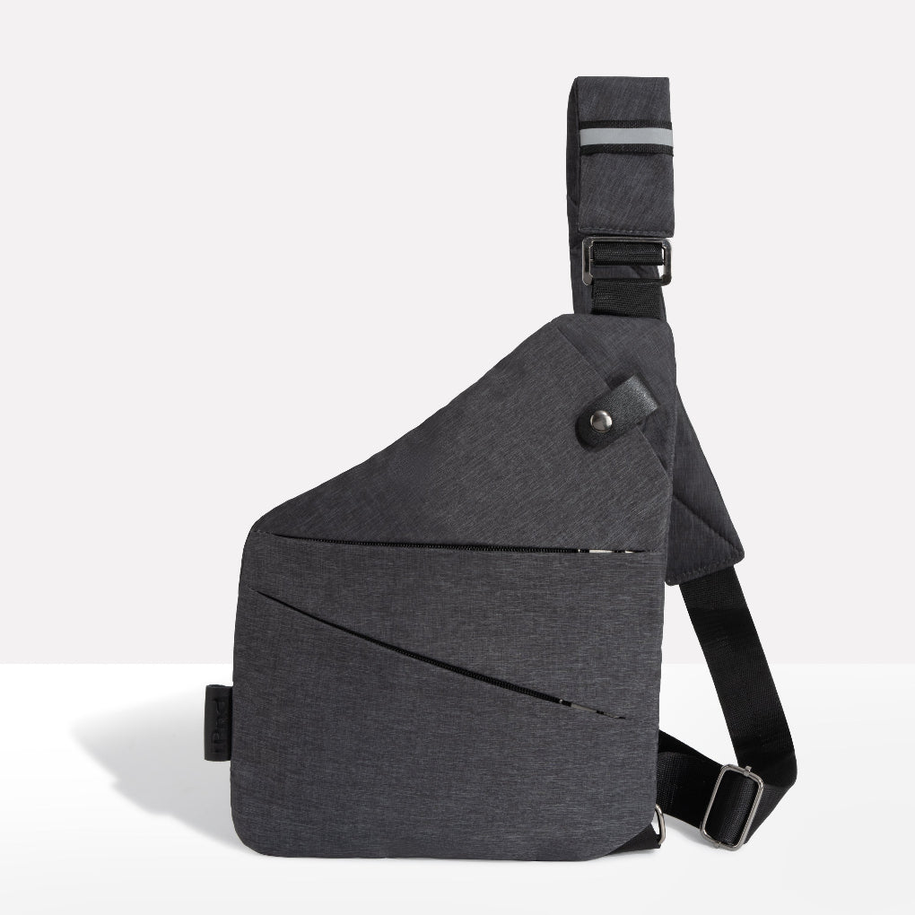 Stijlvolle donkere anti-diefstal crossbodytas met verstelbare schouderband