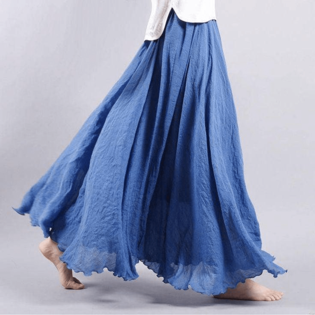 Stijlvolle lange dames rok in bohemian stijl, veelzijdig te combineren voor elke gelegenheid.