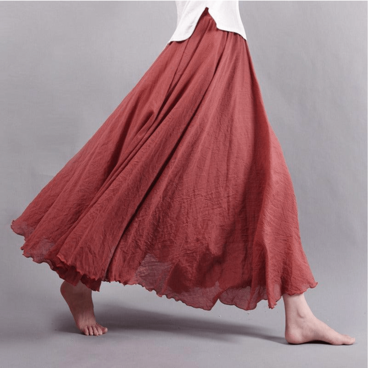 Zomerse strandmode: een elegante bohemian dames maxi rok, comfortabel en modieus.