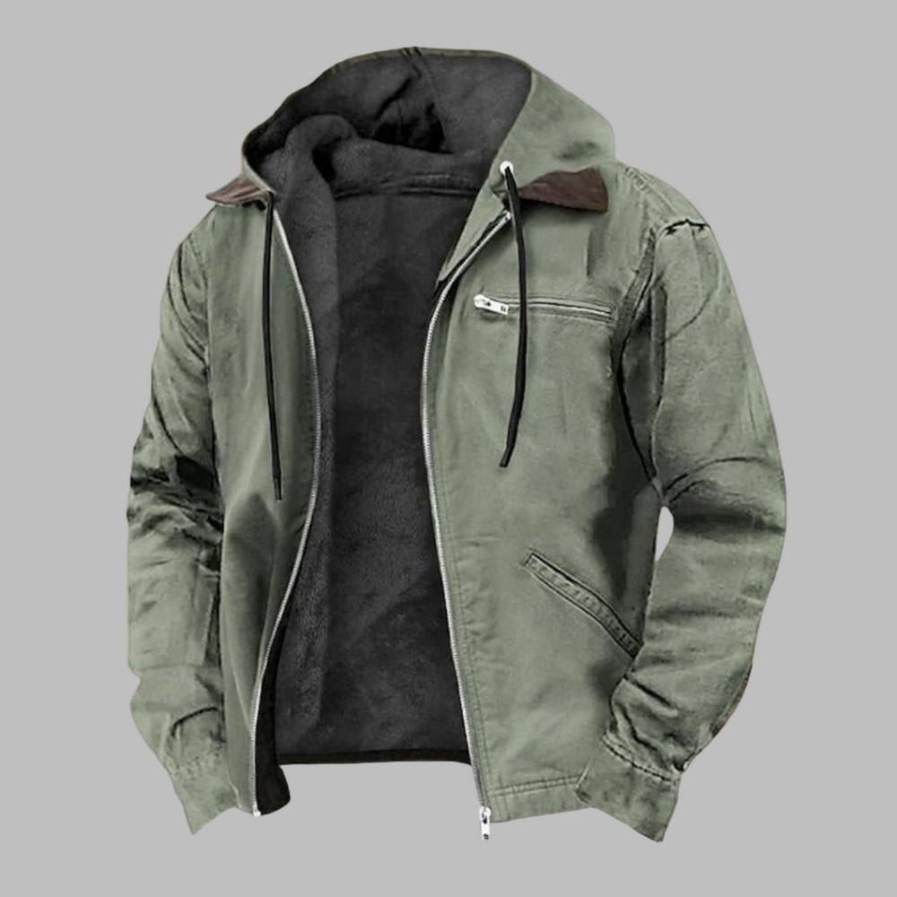 Comfortabele groene herenjas, ideaal voor casual of formele herenmode. Een moderne en elegante jas.