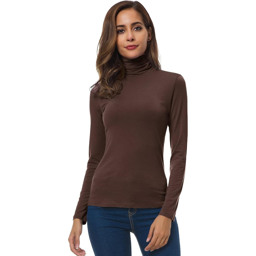 Warme en comfortabele slim fit coltrui, essentieel voor dames wintermode, perfect als laagje en basistop.
