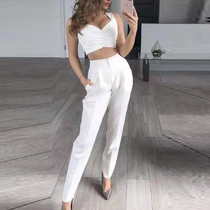 Dames 3-delige blazer set NoudsBlazer: blazer, broek en top. Elegant broekpak voor een complete, veelzijdige look.