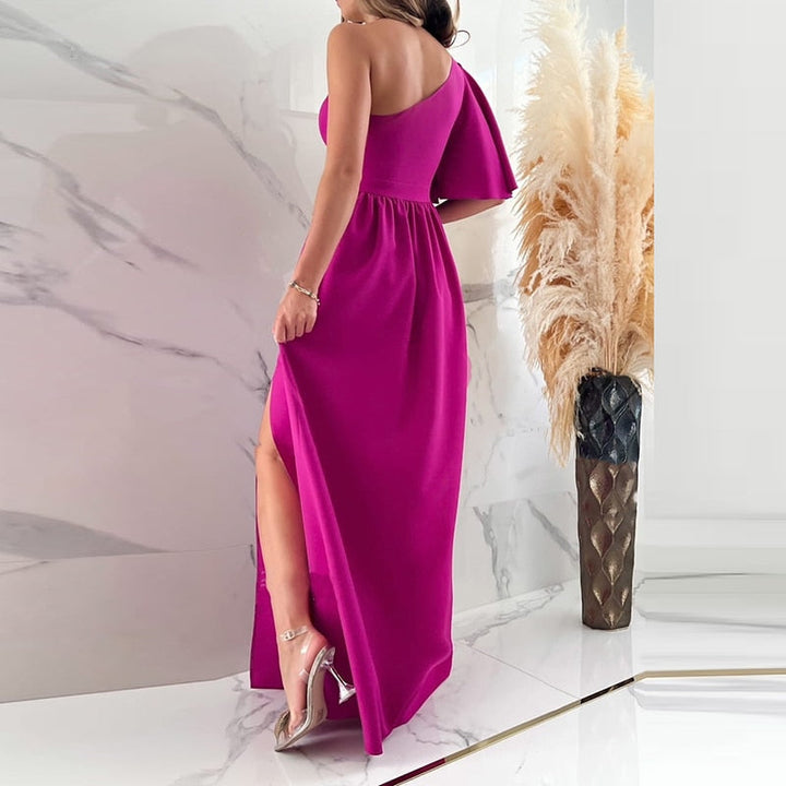 Stijlvolle MariamsDress avondjurk voor dames, met één schouder en zijsplit, voor een glamoureuze look.