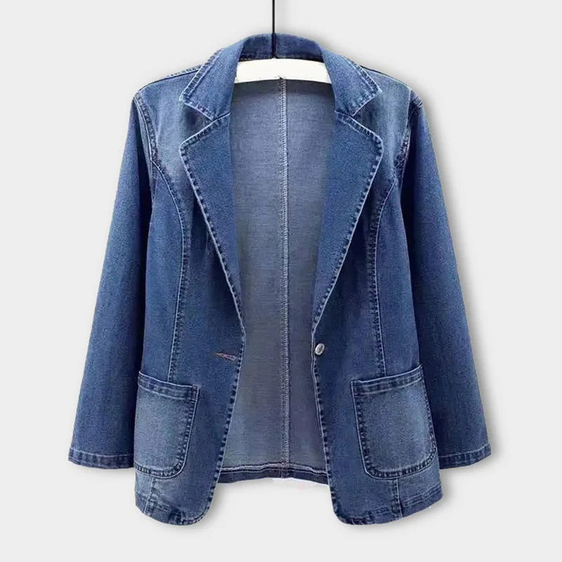 Elegante dames casual blazer in blauw, perfect voor zakelijke of dagelijkse stijl. Comfortabel & veelzijdig.