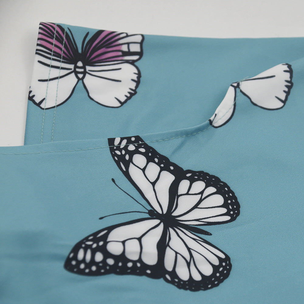 Stijlvolle dames avondjurk met korte mouwen en vetersluiting, ideaal voor elegante feesten. Comfortabele knielengte.