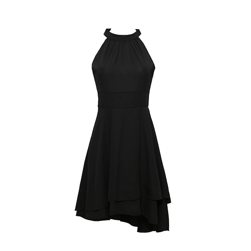 Elegante halterjurk voor dames, chiffon midi met hoge taille, comfortabele zomerkleding.