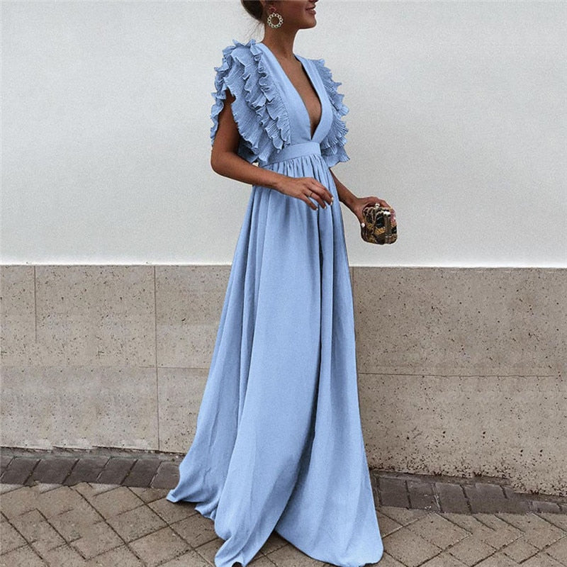 MacksDress elegante dames maxi jurk, perfect voor een chique avond of feestelijke gelegenheid.