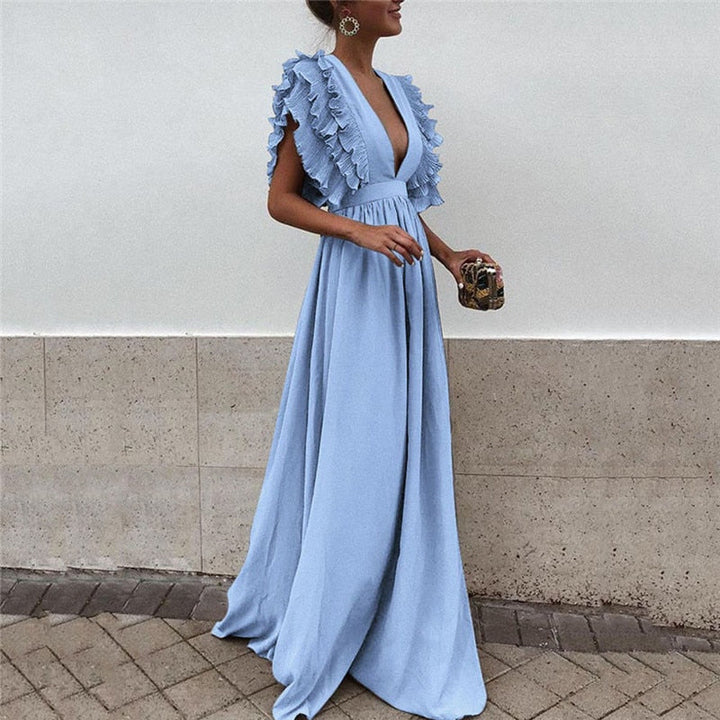 MacksDress elegante dames maxi jurk, perfect voor een chique avond of feestelijke gelegenheid.
