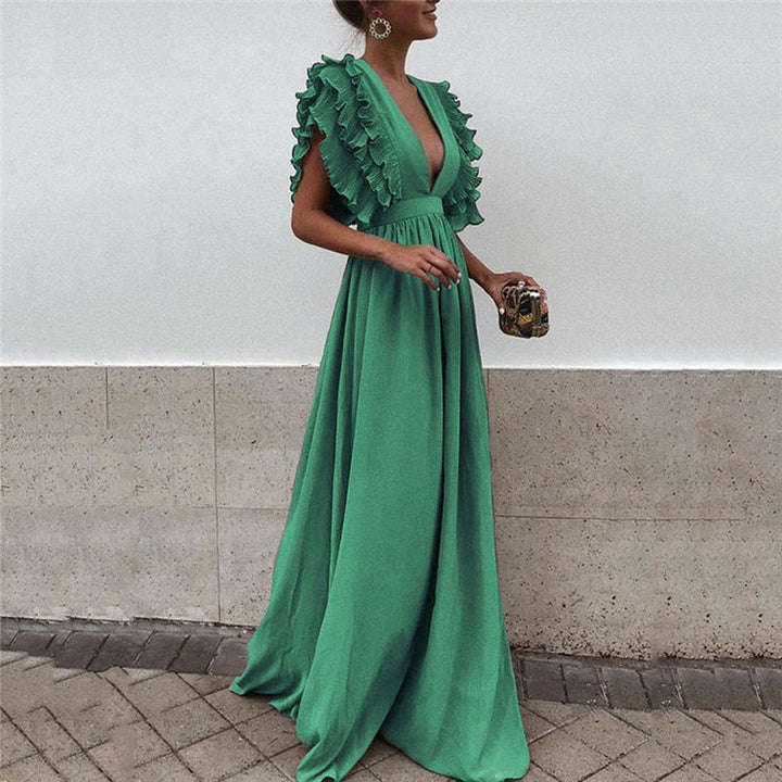 Stijlvolle lange jurk voor dames, een comfortabele en elegante keuze als feestjurk of avondkleding.