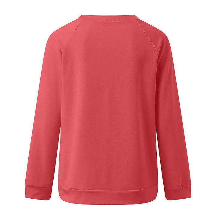 Elegante dames sweatshirt met lange mouwen, beschikbaar in blauw, bruin, groen, rood. Stijlvol en warm, ideaal voor elke outf