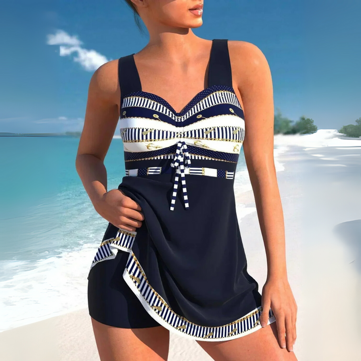 Comfortabele dames tankini zwemset met verstelbare bandjes, perfecte strandkleding voor de zomer.