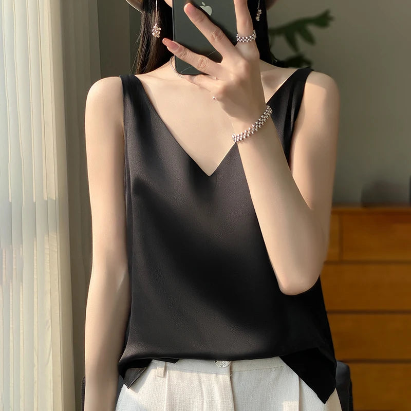 Zwarte elegante dames top met verfijnde details, ideaal voor zowel casual als feestelijke outfits.