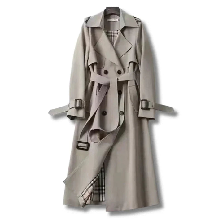 Hoogwaardige dames trenchcoat met riem, een duurzame en stijlvolle klassieke jas voor dames.