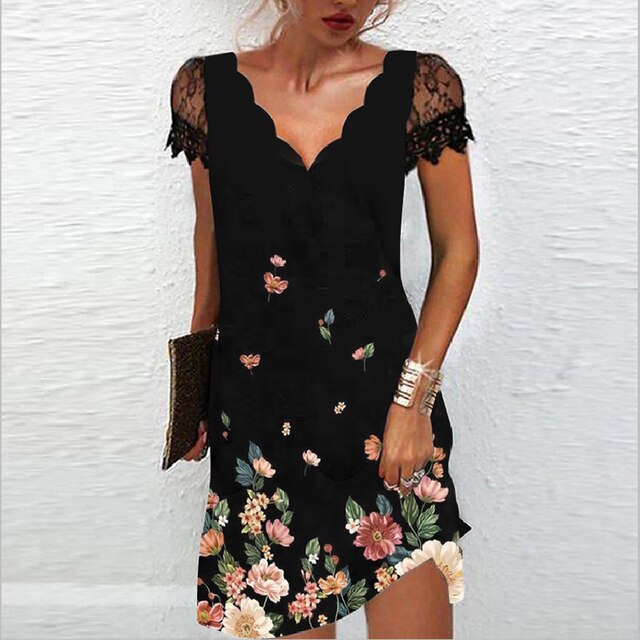 De perfecte elegante zomerjurk voor dames: stijlvol, comfortabel, met v-hals, korte mouwen en mooie details.