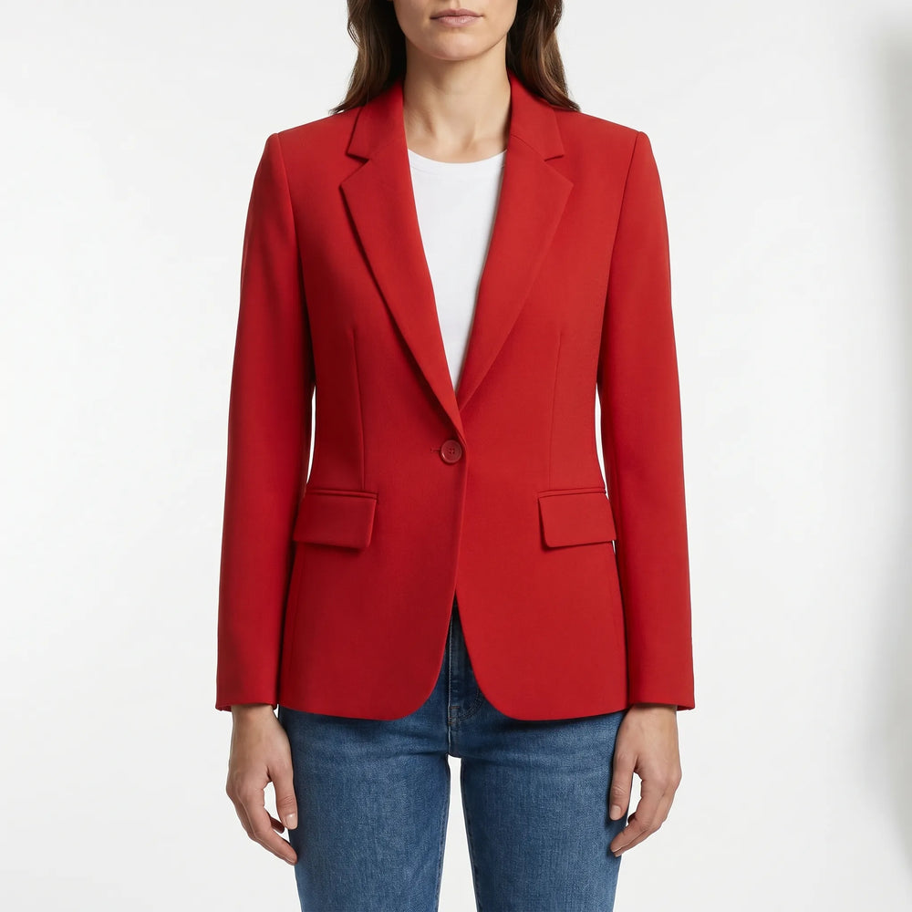 Getailleerde zakelijke damesblazer; perfecte kantooroutfit. Stijlvol en professioneel.