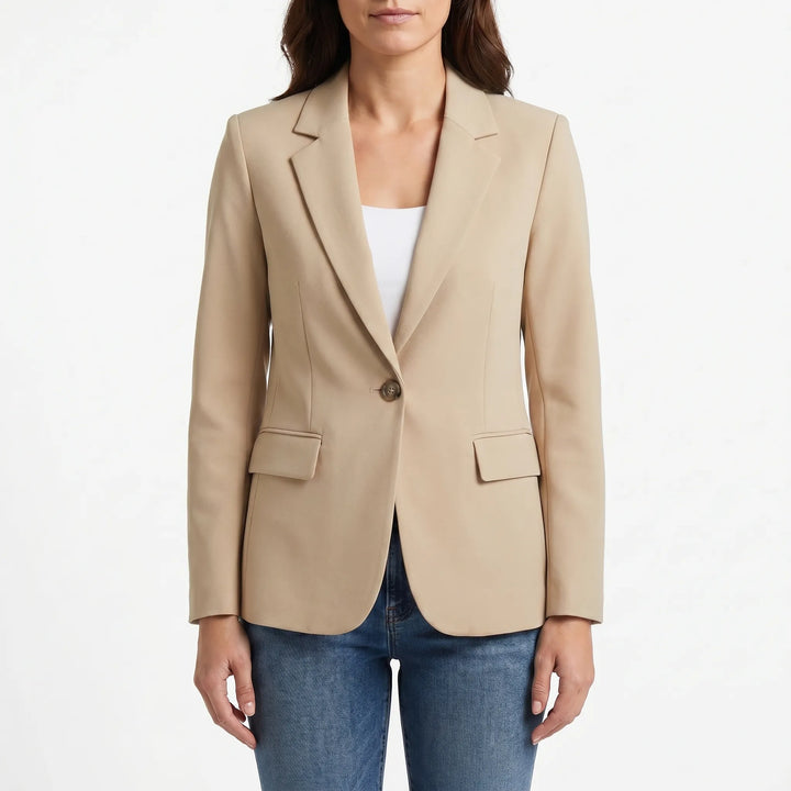 Stijlvolle damesblazer voor smart casual. Enkele knoop ontwerp voegt een moderne touch toe.