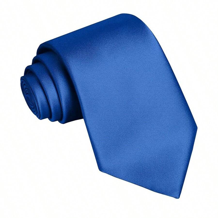 Stijlvolle effen blauwe stropdas voor mannen, perfect voor zakelijke en casual chic outfits.