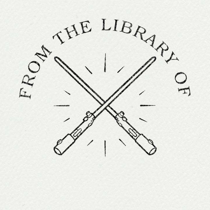 Boekenstempel met persoonlijk design, ideaal voor creatieve hobby en doe-het-zelf projecten.