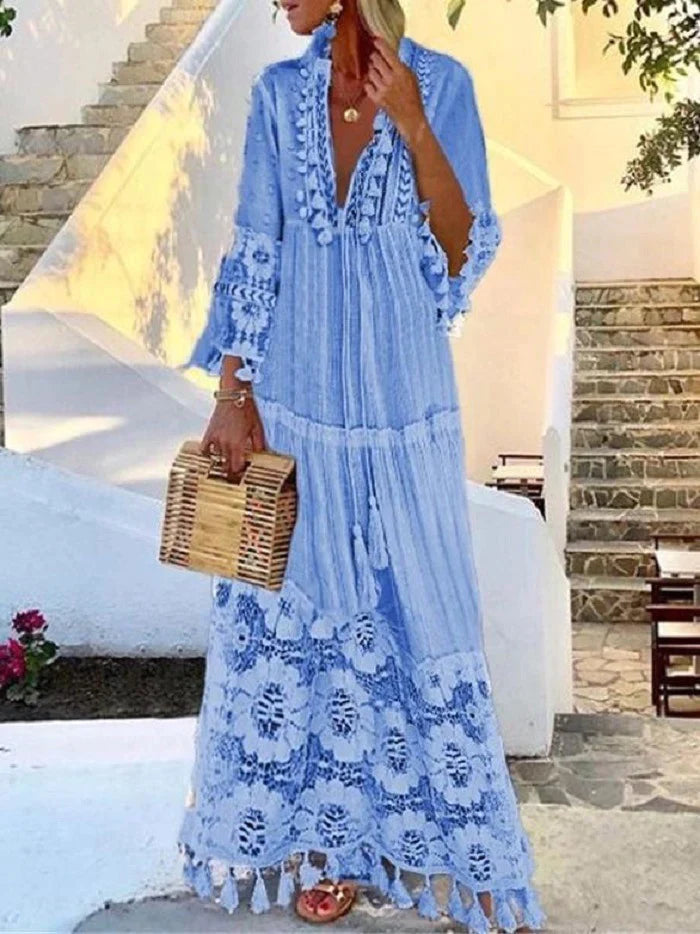 Figuurflatterende Elina dames Ibiza jurk in diverse kleuren, ideaal als stijlvolle zomerjurk.