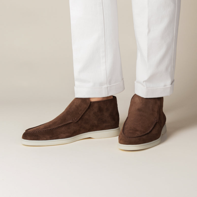 Moderne herenloafers in bruin leer, perfect voor een casual-chique en comfortabele stijl.