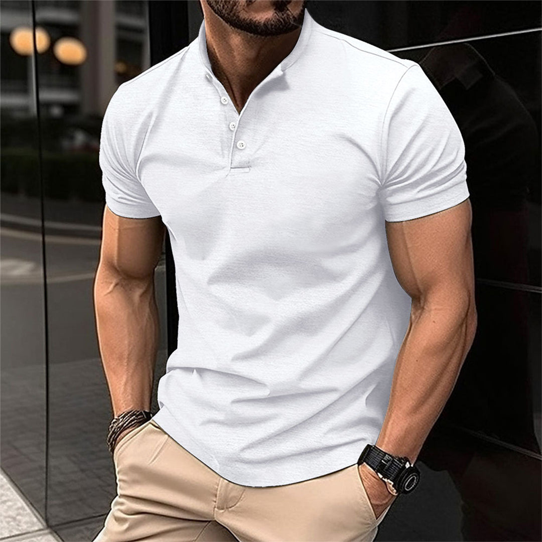 Verfijnd heren poloshirt met korte mouwen, elegante herenmode voor een stijlvolle en modieuze look.