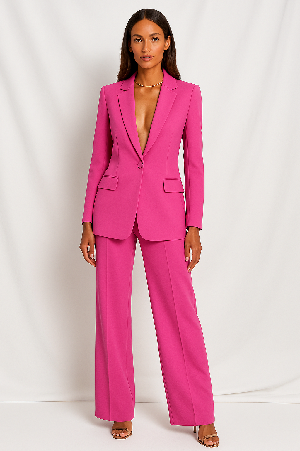 Tweedelige dames outfit Hoymans; elegante blazer & broek set voor een complete, modebewuste look.