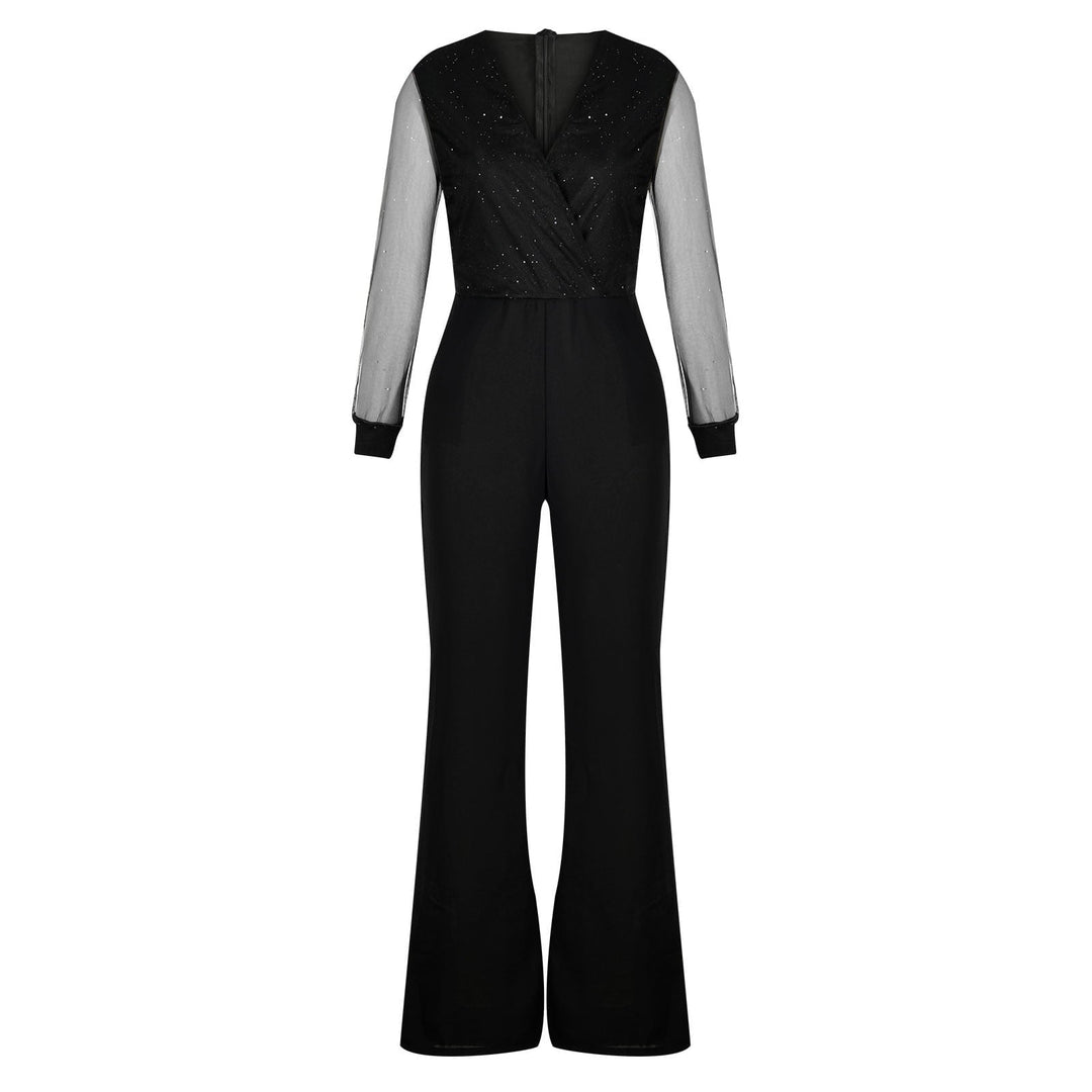 Stijlvolle Hoymans dames jumpsuit, zwarte all-in-one outfit die comfortabel en lichaamsflatterend is. Perfecte damesmode.