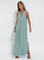 Turquoise jurk + vest in turquoise