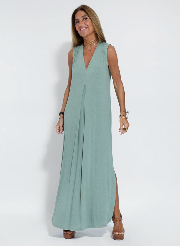 "Elegante Kate Set met lange jurk en stijlvolle weste, dameskleding, in diverse kleuren voor comfort en vrouwelijkheid."