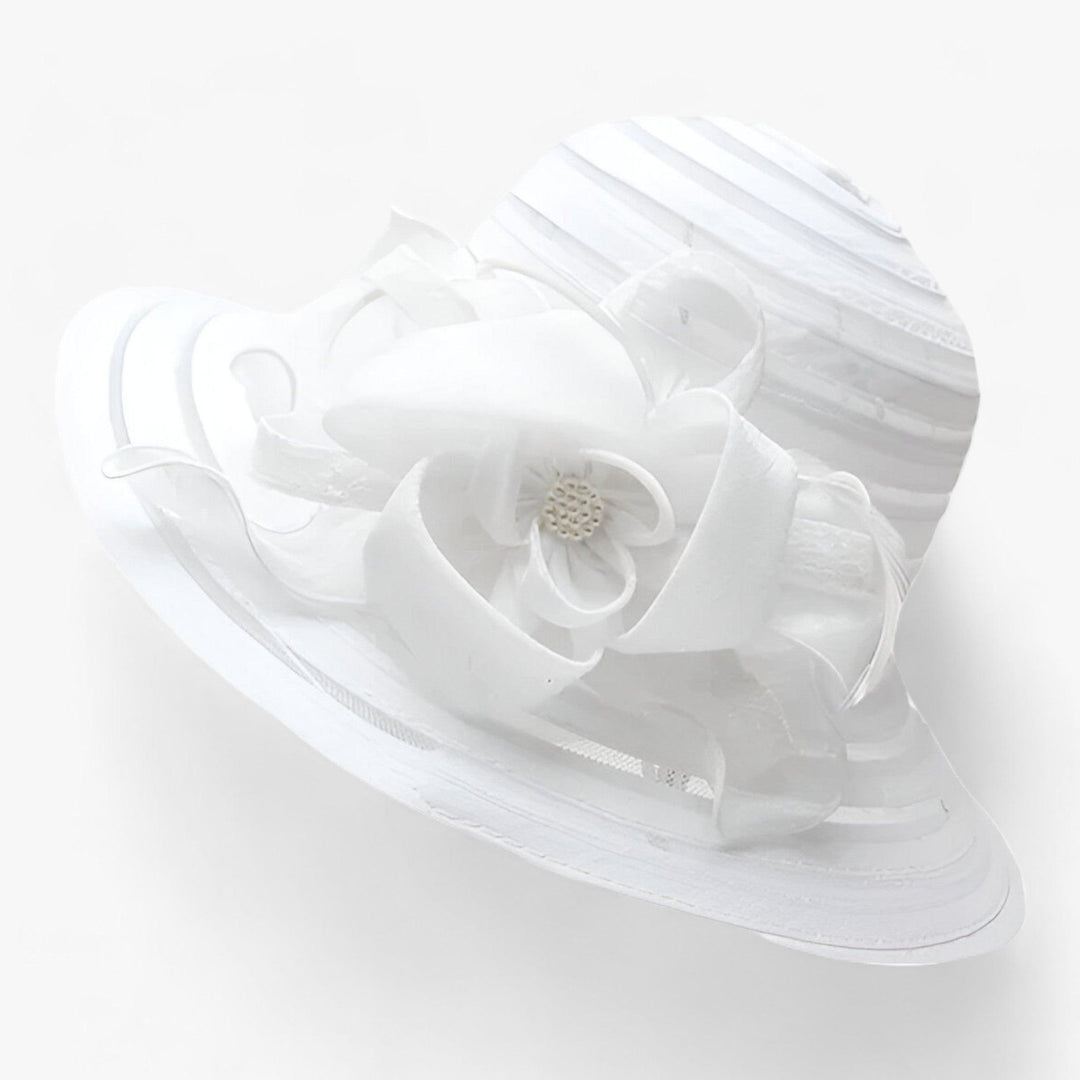 Dames zonnehoed Mirielle van organza. Elegant en chic, ideaal voor optimale zonbescherming in de zomer.