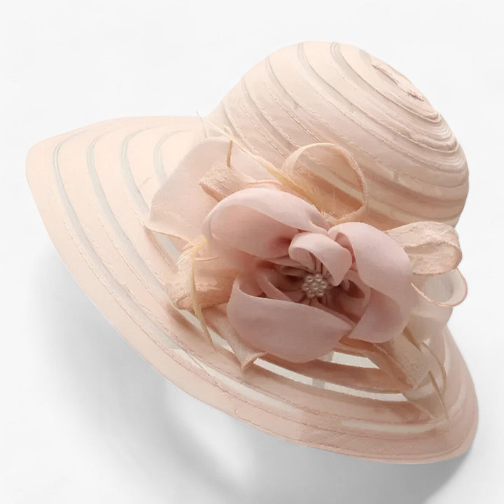 Organza zonnehoed Mirielle voor dames. Een elegante accessoire voor elke zomeroutfit of speciale gelegenheid.