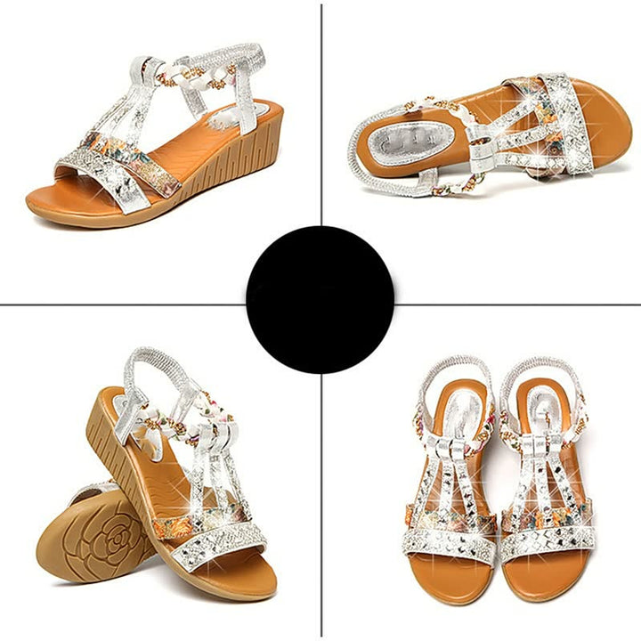 Elegante PrettyFeet™ dames slippers met bohemian charme, perfecte zomerschoenen voor strand en casual dagen.
