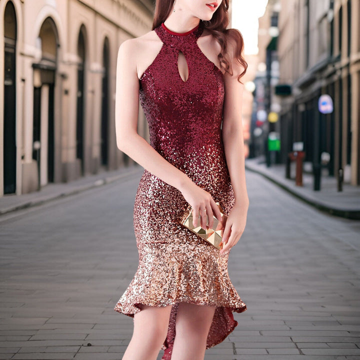 Luxe Saphira mini-jurk met pailletten en zachte comfortvoering. Deze stretch dames jurk is perfect voor een elegante look.