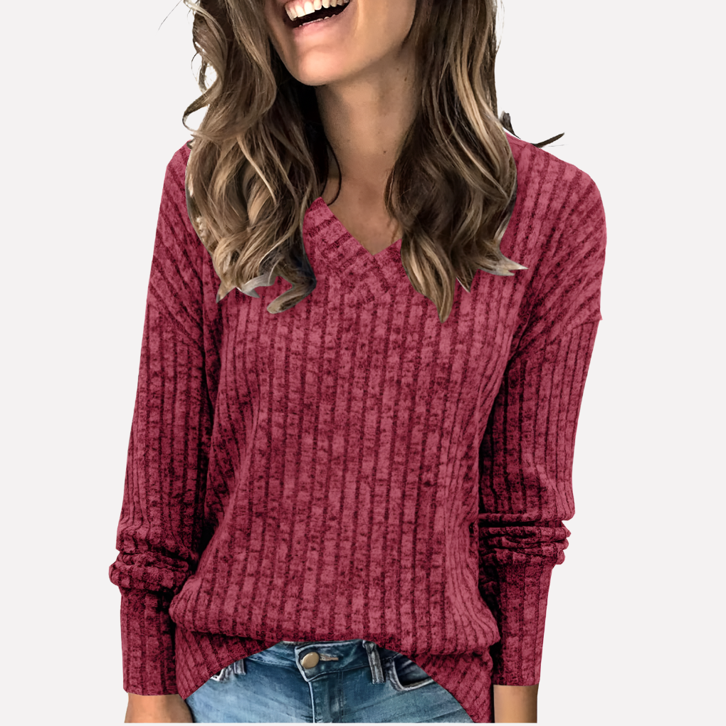 Casual zwarte V-hals tuniek voor vrouwen met lange mouwen. Comfortabel en stijlvol voor dagelijks gebruik.
