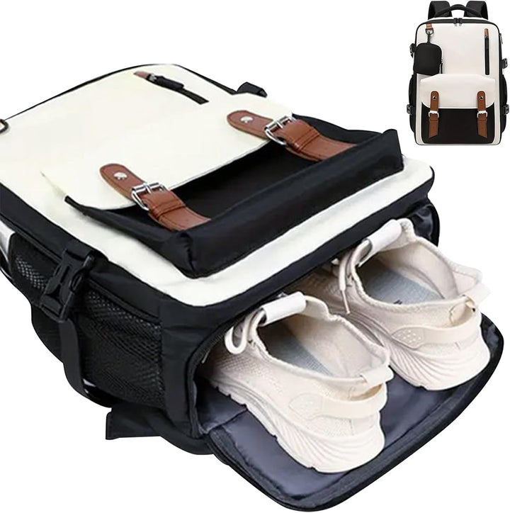 Elorio unisex reisrugzak, uitbreidbaar en waterdicht, grote capaciteit voor reizen, school en werk.