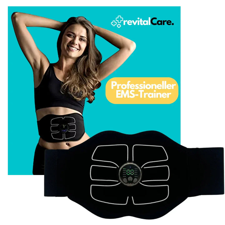 EMS buiktrainer CorePulse voor effectieve spierstimulatie en strakkere buikspieren, ideaal voor thuistraining.