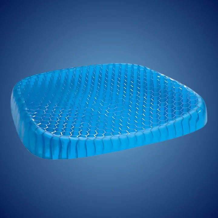 Orthopedisch gelkussen, ergonomisch ontworpen voor superieur zitcomfort en verlichting van rug- en staartbeenpijn.